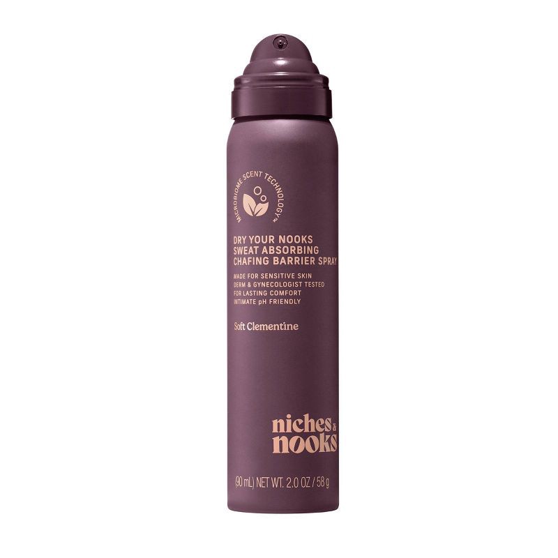 slide 13 of 13, Niches & Nooks Sweat Absorbing Intimate pH Balanced Chafing Barrier Feminine Spray - Soft Clementine - 2oz, 2 oz