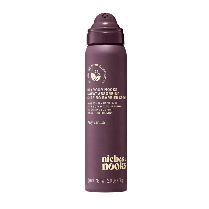 slide 13 of 13, Niches & Nooks, Sweat Absorbing Intimate pH Balanced Chafing Barrier Feminine Spray - Airy Vanilla - 2oz, 2 oz