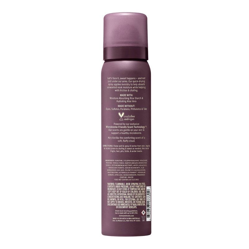 slide 11 of 13, Niches & Nooks, Sweat Absorbing Intimate pH Balanced Chafing Barrier Feminine Spray - Airy Vanilla - 2oz, 2 oz