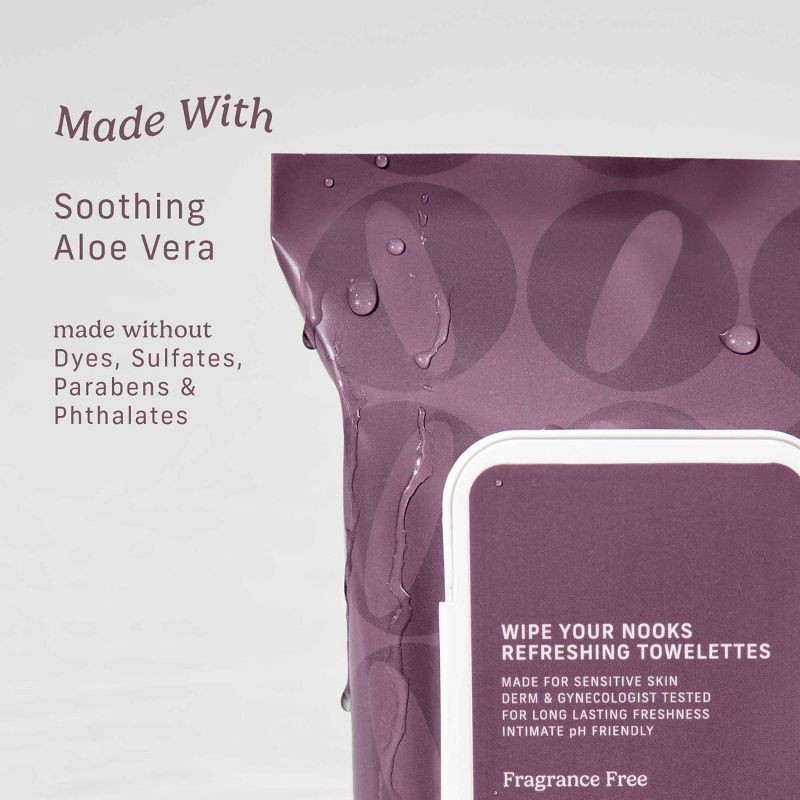 slide 6 of 11, Niches & Nooks Intimate pH Balanced Refreshing Flushable Feminine Wipes - Fragrance-Free- 45ct, 45 ct