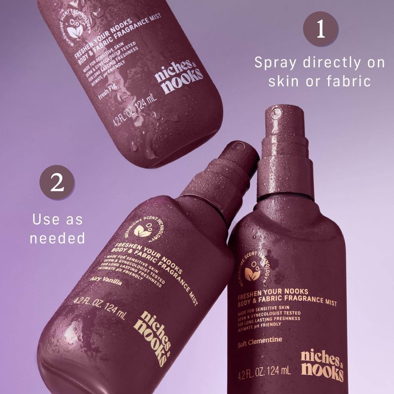 slide 8 of 13, Niches & Nooks Intimate pH Balanced Body Spray & Fabric Fragrance Mist - Fresh Fig - 4.2 fl oz, 4.2 fl oz