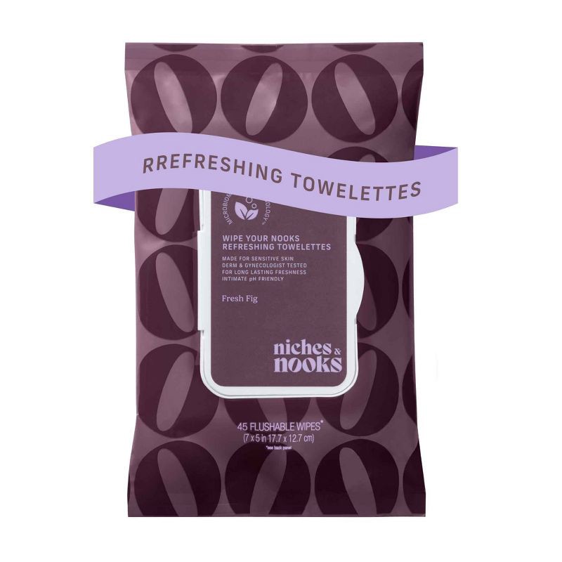 slide 1 of 13, Niches & Nooks Intimate pH Balanced Refreshing Flushable Feminine Wipes - Fresh Fig - 45ct, 45 ct
