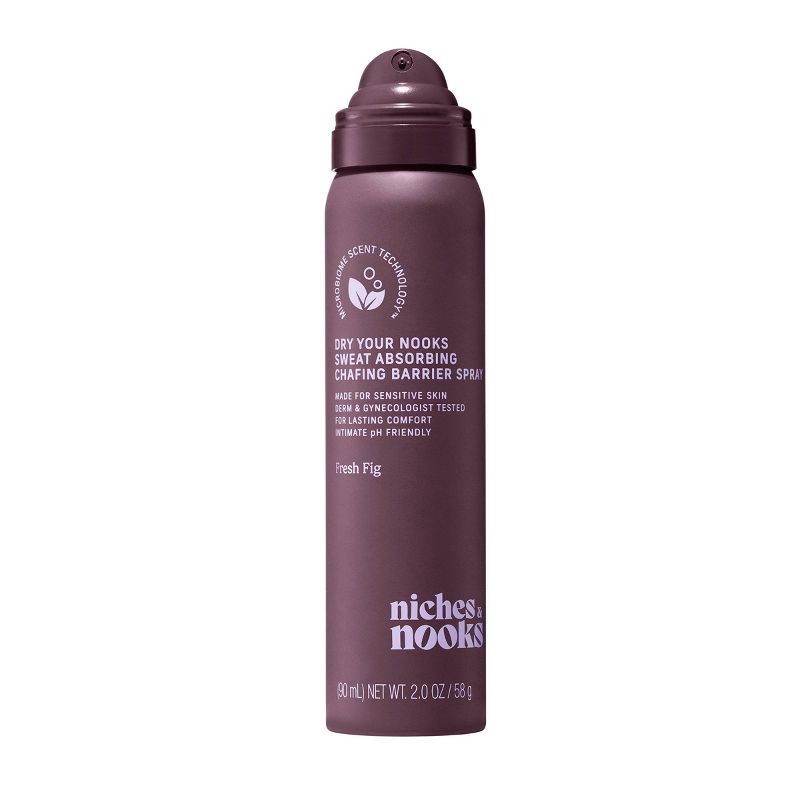 slide 13 of 13, Niches & Nooks Sweat Absorbing Intimate pH Balanced Chafing Barrier Feminine Spray - Fresh Fig - 2oz, 2 oz