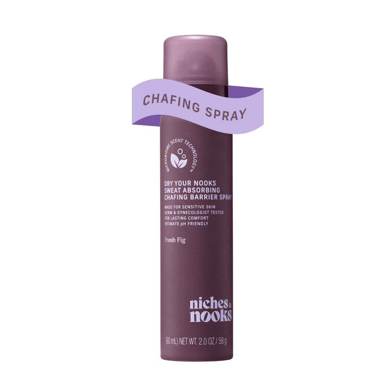 slide 1 of 13, Niches & Nooks Sweat Absorbing Intimate pH Balanced Chafing Barrier Feminine Spray - Fresh Fig - 2oz, 2 oz