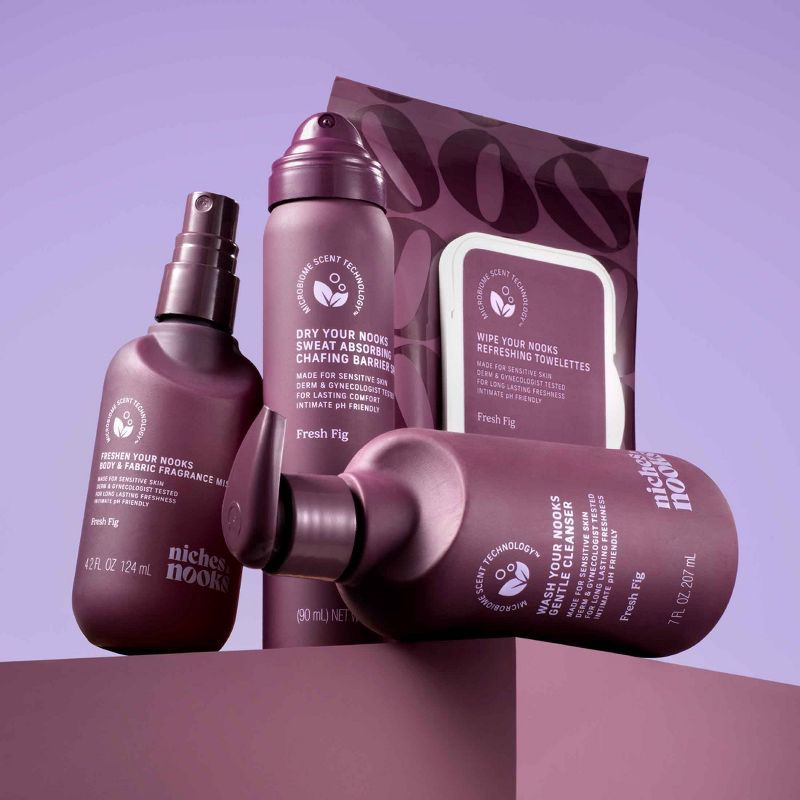 slide 10 of 13, Niches & Nooks Sweat Absorbing Intimate pH Balanced Chafing Barrier Feminine Spray - Fresh Fig - 2oz, 2 oz