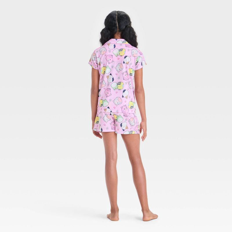 slide 2 of 4, Girls' Squishmallows Button-Up Pajama Set - Pink L, 1 ct