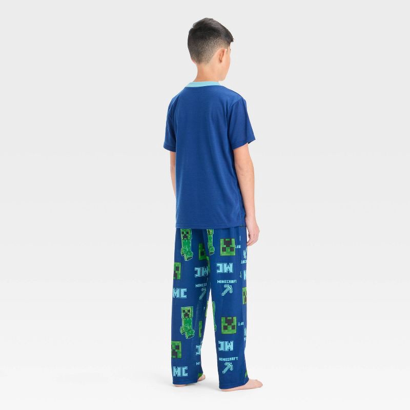 slide 2 of 4, Boys' Minecraft 3pc Pajama Set - Blue S, 3 ct