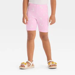 Toddler Girls' Floral Bike Shorts - Cat & Jack™ Light Purple 4T