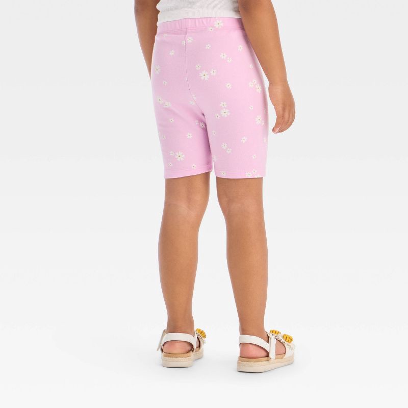 slide 3 of 3, Toddler Girls' Floral Bike Shorts - Cat & Jack™ Light Purple 5T, 1 ct