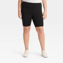 Women's High-Rise Bike Shorts - Ava & Viv™ Black 1X