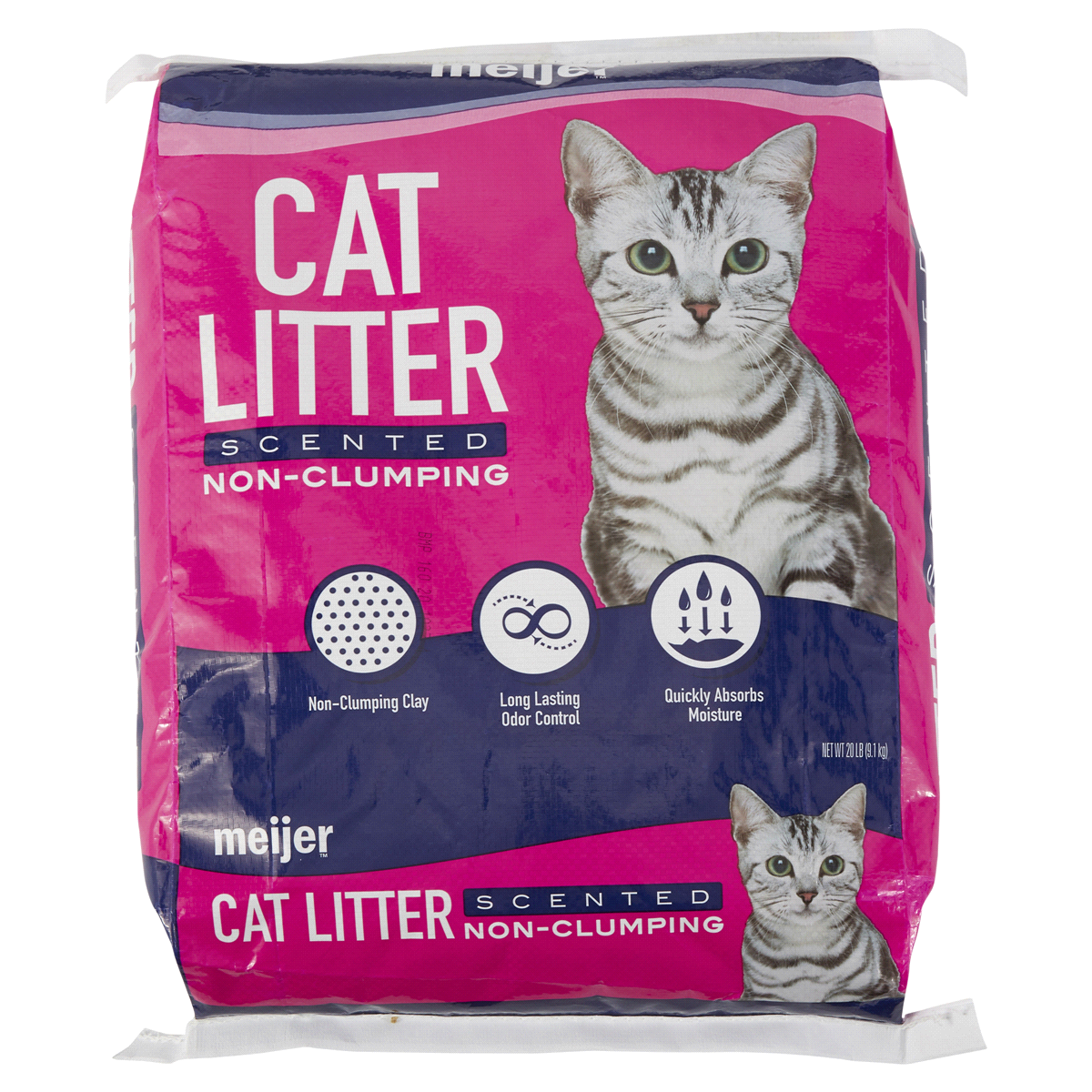 slide 1 of 5, Meijer Non-Clumping Cat Litter, Scented, 20 lb