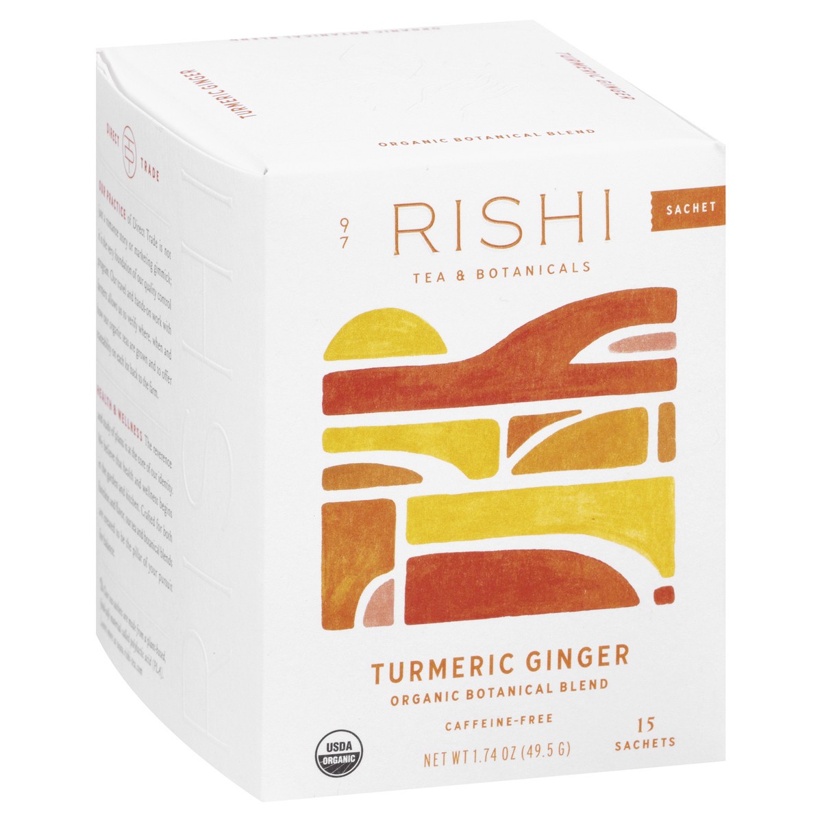 slide 3 of 9, Rishi Caffeine-Free Organic Sachets Turmeric Ginger Tea - 15 ct, 15 ct