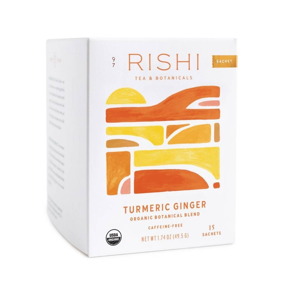 slide 1 of 1, Rishi Turmeric Ginger Herbal Tea Bags, 15 ct