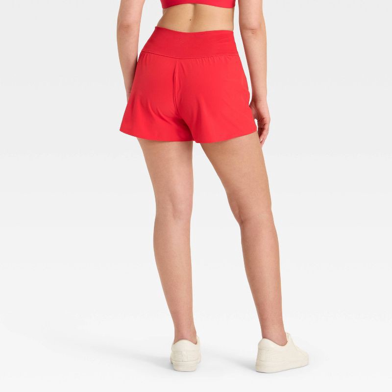 slide 2 of 4, Women's 3" Knit Waistband High-Rise 2-in-1 Shorts - All In Motion™ Red XXL, 1 ct