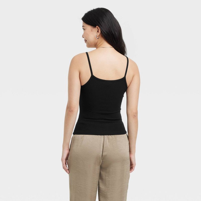 slide 2 of 3, Women's Embellished Tank Top - A New Day™ Black XL: Cotton Modal Blend, Sequin Flower Beading, Scoopneck, 1 ct