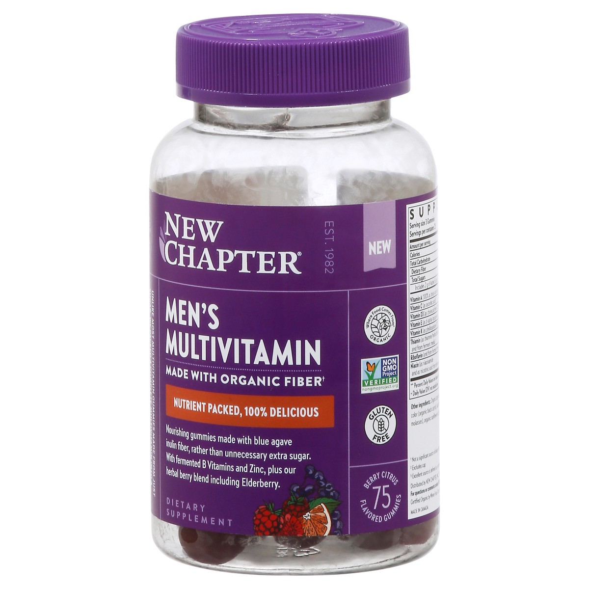 slide 12 of 13, New Chapter Men's Berry Citrus Multivitamin 75 Gummies, 1 ct
