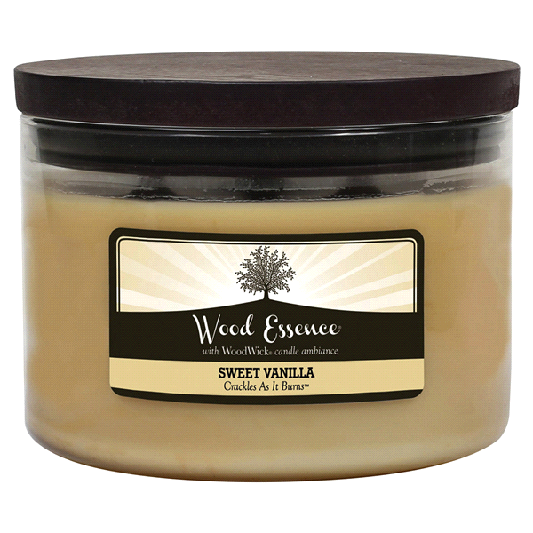 slide 1 of 1, Wood Essence 3 Wick Sweet Vanilla Candle, 1 ct