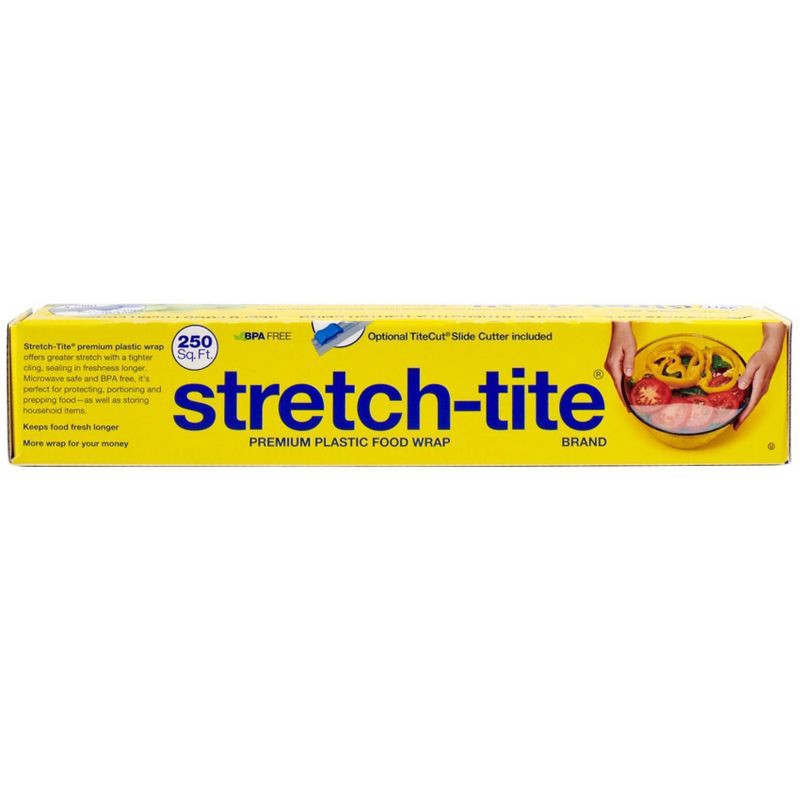 slide 2 of 6, Stretch-Tite Plastic Food Wrap - 250 sq ft, 250 sq ft