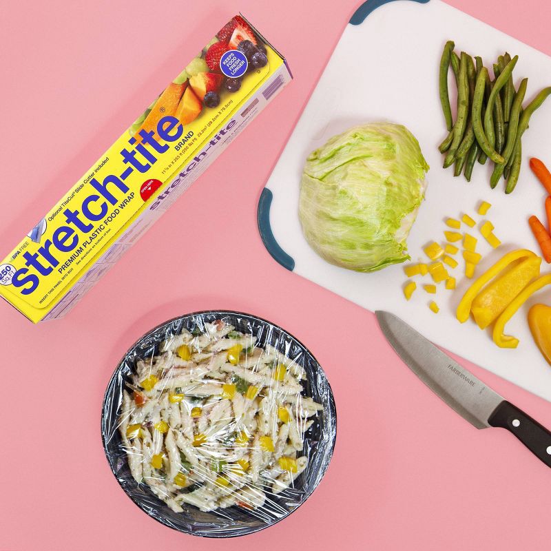 slide 4 of 6, Stretch-Tite Plastic Food Wrap - 250 sq ft, 250 sq ft