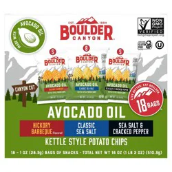 Boulder Canyon Kettle Style Potato Chips Variety Pack - 18oz/18ct