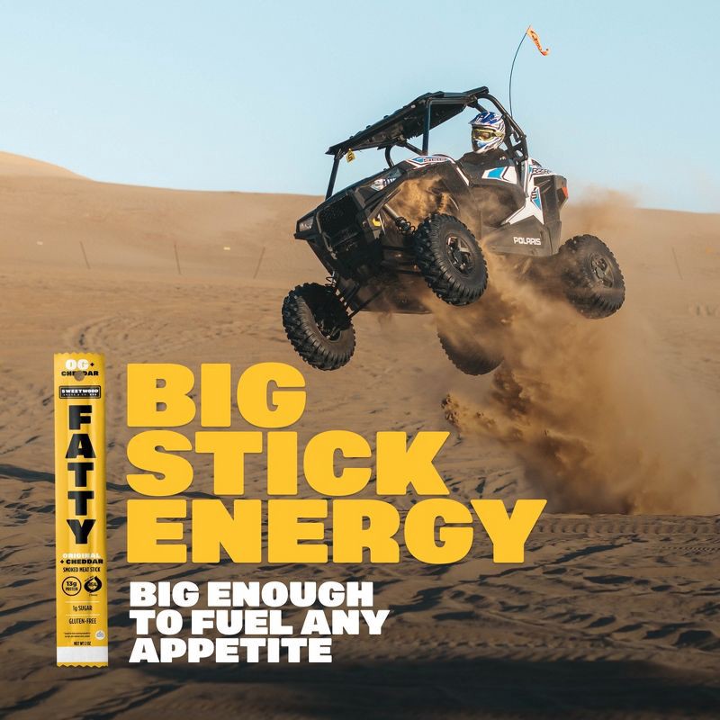 slide 5 of 6, Fatty OG Cheddar Meat Stick - 2oz, 2 oz