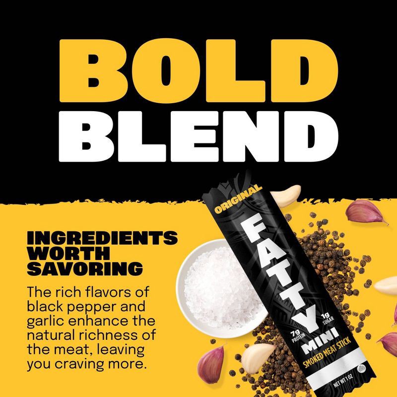 slide 8 of 10, Fatty Original Multipack Meat Sticks - 10oz/10ct, 10 ct; 10 oz