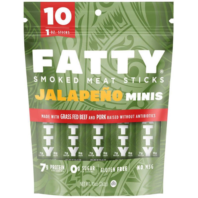 slide 1 of 7, Fatty Jalapeno Multipack Meat Sticks - 10oz/10ct, 10 ct; 10 oz