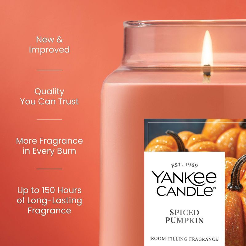 slide 3 of 8, Original Large Jar Spiced Pumpkin Candle 22oz - Yankee Candle, 22 oz