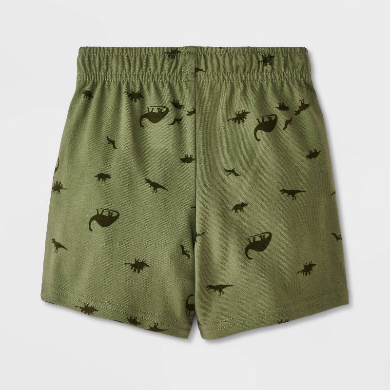 slide 2 of 3, Toddler Boys' 3pk Dino Printed Pull-On Shorts - Cat & Jack™ Dark Olive Green 3T, 3 ct