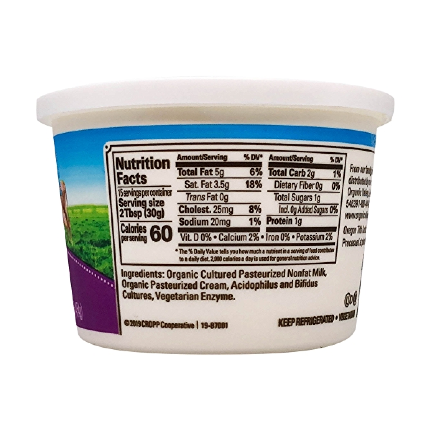 slide 2 of 2, Organic Valley Sour Cream 1 lb, 1 lb