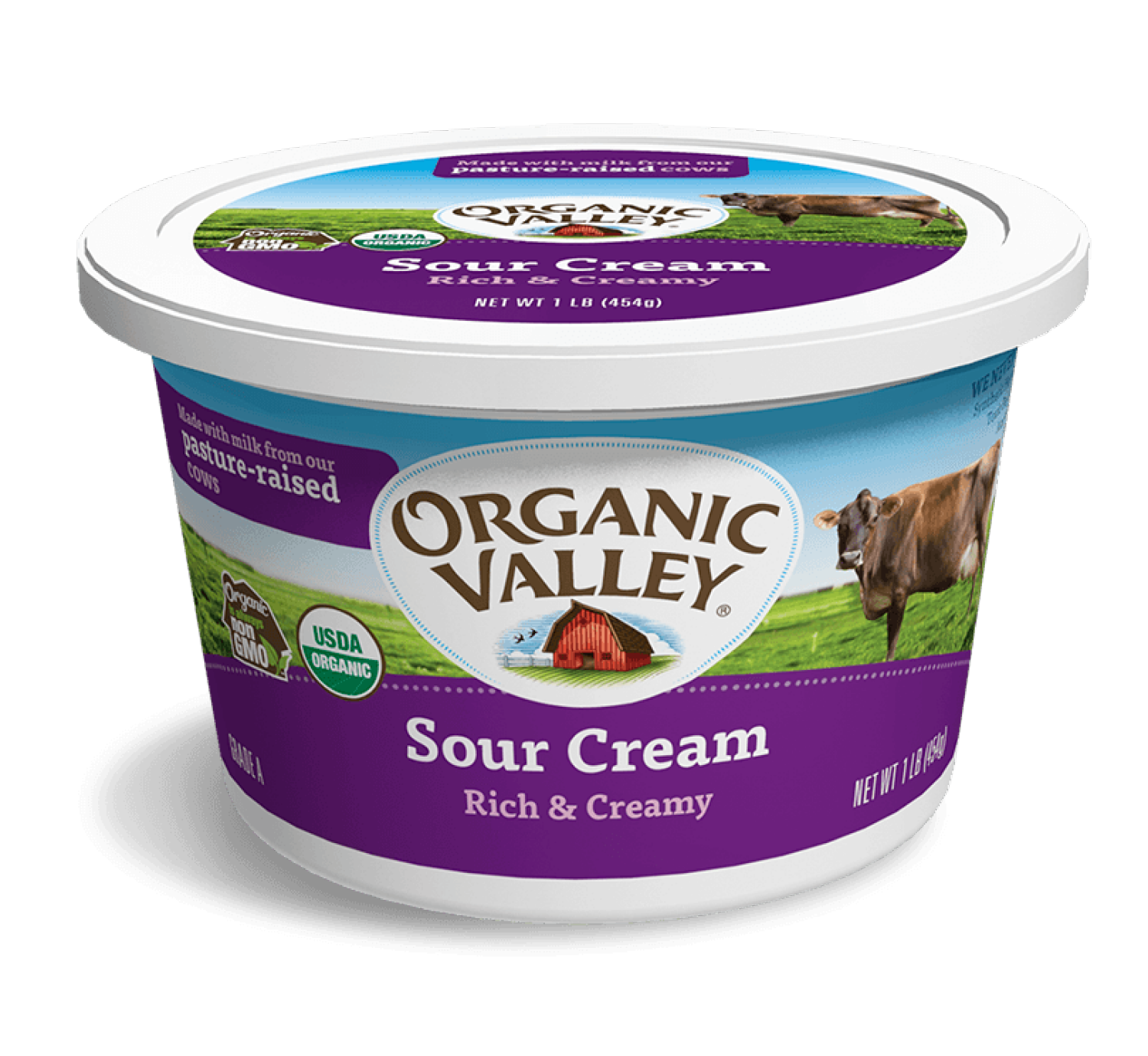 slide 1 of 2, Organic Valley Sour Cream 1 lb, 1 lb