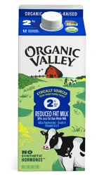 Organic Valley 2% Milkfat Reduced Fat Milk 0.5 gal