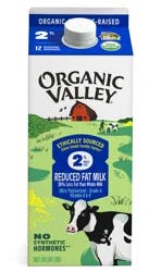 Organic Valley 2% Milkfat Reduced Fat Milk 0.5 gal