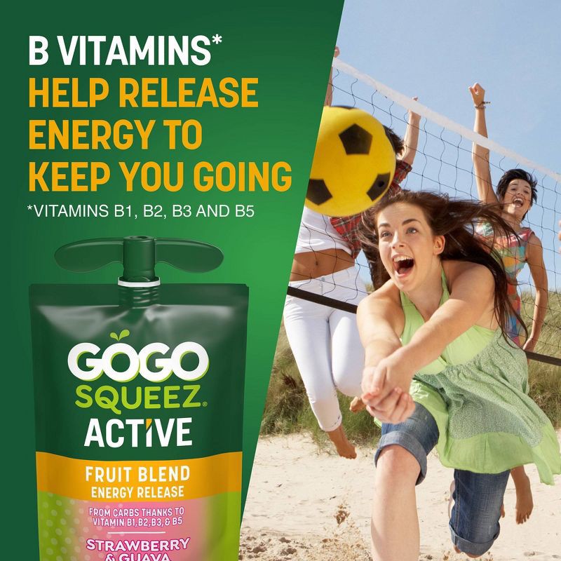 slide 9 of 10, GoGo SqueeZ Active Fruit Blend Energy Release, Strawberry & Guava Punches - 39oz/10ct, 39 oz, 10 ct