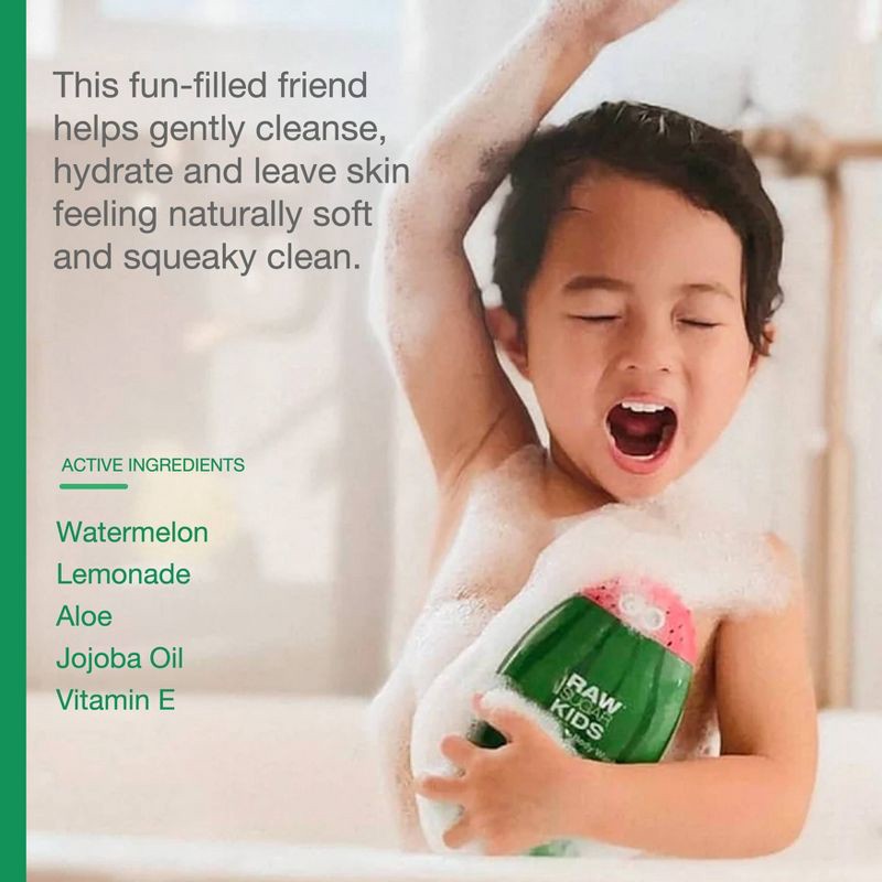 slide 6 of 7, Raw Sugar Kids' Bubble Bath + Body Wash - Watermelon Lemonade - 12 fl oz, 12 fl oz