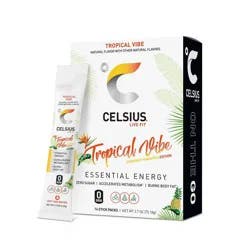 CELSIUS On The Go Powder Sticks Tropical Vibe Essential Energy - 14pk Sticks