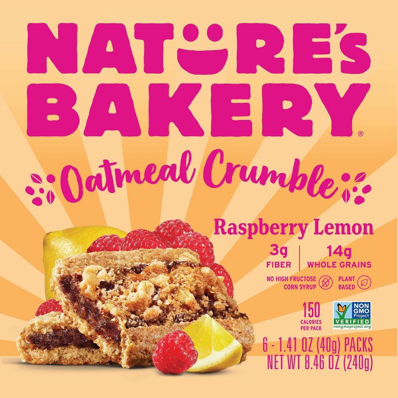 slide 5 of 5, Nature's Bakery Raspberry Lemon Snack Bars - 6ct, 6 ct