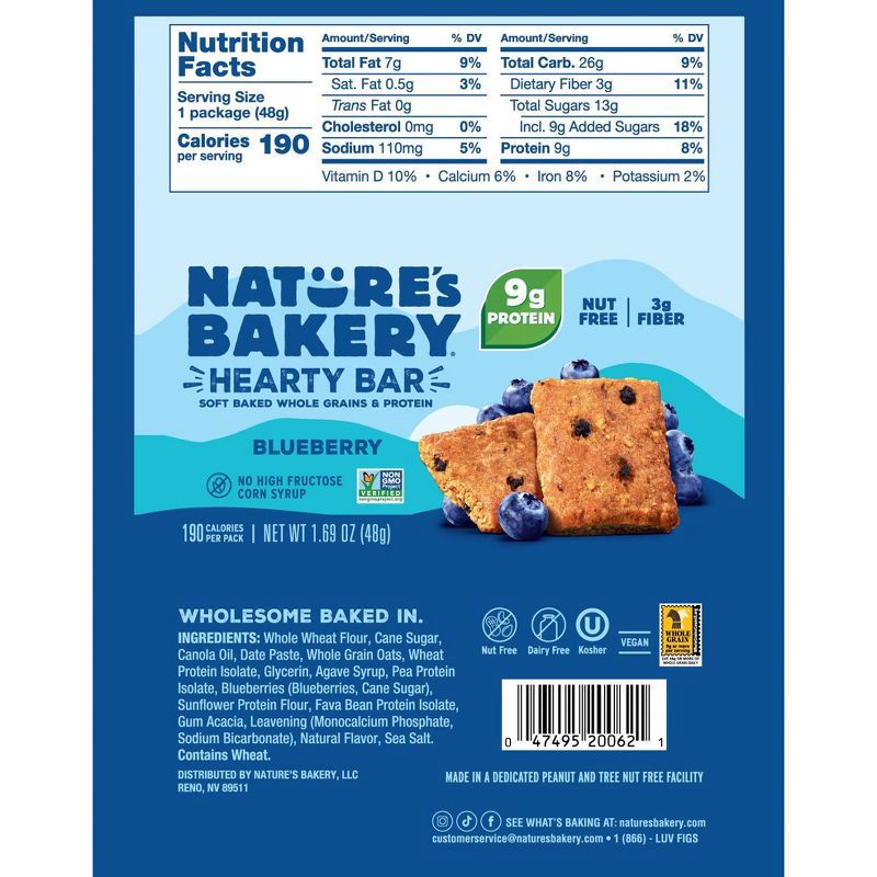 slide 2 of 4, Nature's Bakery Blueberry Protein Bars - 8.45oz/5ct, 8.45 oz, 5 ct