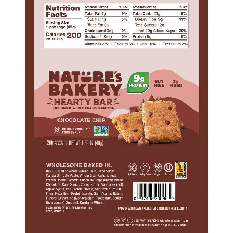 slide 2 of 4, Nature's Bakery Chocolate Chip Protein Bars - 8.45oz/5ct, 8.45 oz, 5 ct