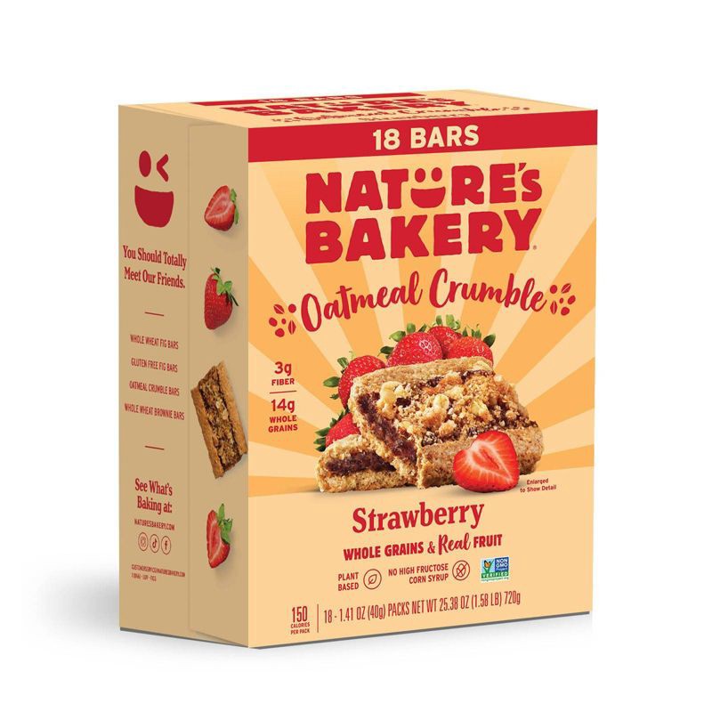 slide 3 of 3, Nature's Bakery Strawberry Crumble Snack Bars - 18ct, 18 ct