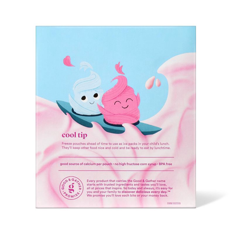slide 3 of 5, Artificially Flavored Cotton Candy Lowfat Kids' Yogurt Pouches - 3.5oz/4ct - Good & Gather™, 4 ct; 3.5 oz
