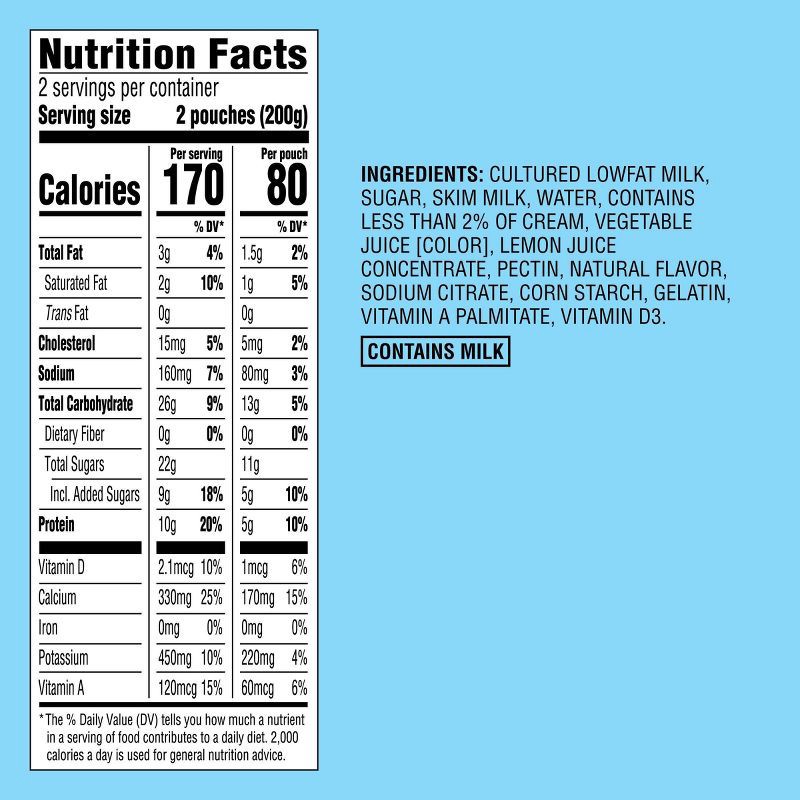 slide 5 of 5, Artificially Flavored Cotton Candy Lowfat Kids' Yogurt Pouches - 3.5oz/4ct - Good & Gather™, 4 ct; 3.5 oz