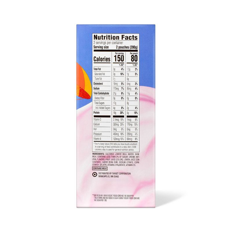 slide 2 of 5, Blueberry Lowfat Kids' Yogurt Pouches - 3.5oz/4ct - Good & Gather™, 4 ct; 3.5 oz