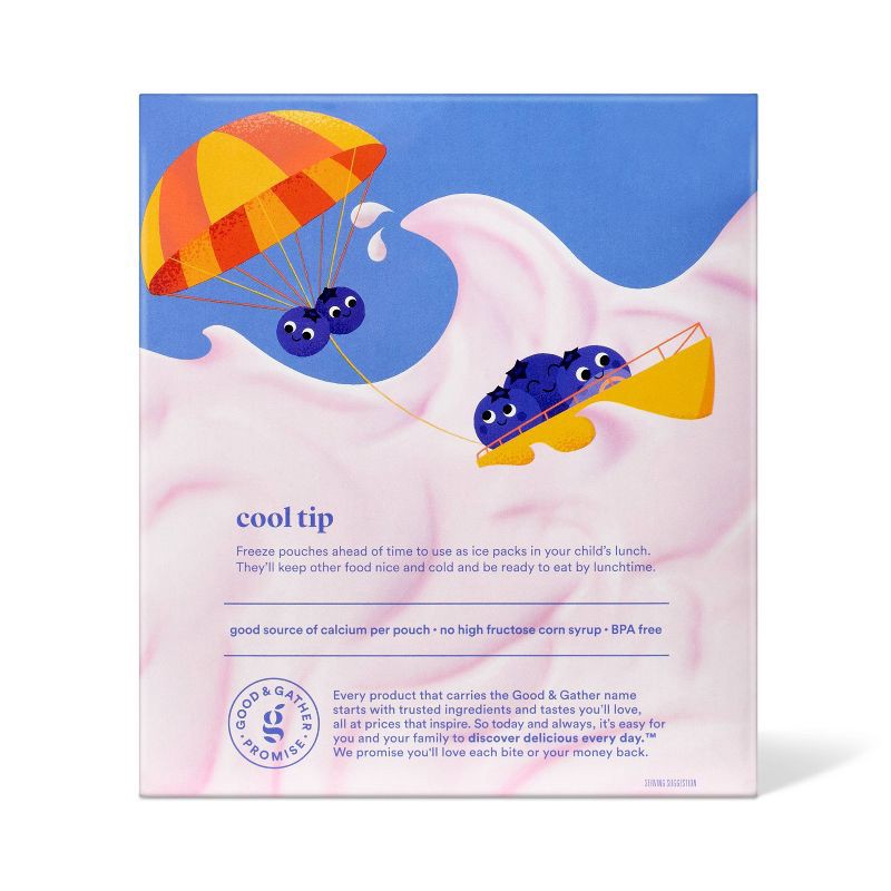 slide 3 of 5, Blueberry Lowfat Kids' Yogurt Pouches - 3.5oz/4ct - Good & Gather™, 4 ct; 3.5 oz