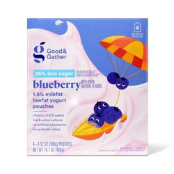 Blueberry Lowfat Kids' Yogurt Pouches - 3.5oz/4ct - Good & Gather™
