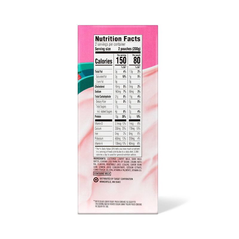 slide 2 of 5, Strawberry Lowfat Yogurt Kids' Pouches - 3.5oz/4ct - Good & Gather™, 4 ct; 3.5 oz
