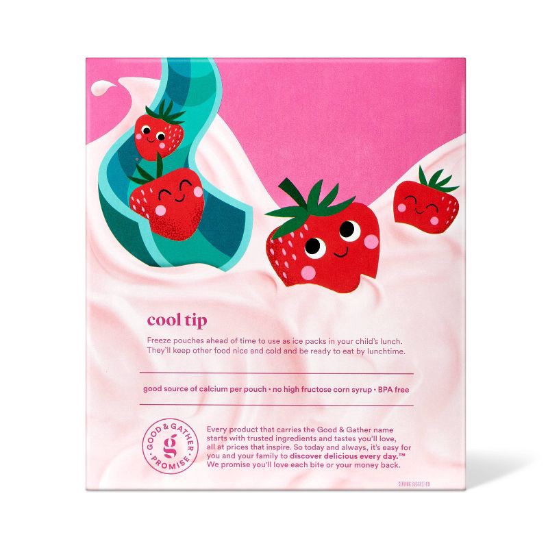 slide 3 of 5, Strawberry Lowfat Yogurt Kids' Pouches - 3.5oz/4ct - Good & Gather™, 4 ct; 3.5 oz