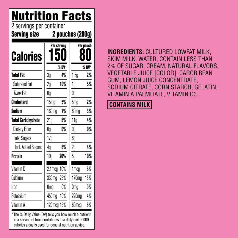 slide 5 of 5, Strawberry Lowfat Yogurt Kids' Pouches - 3.5oz/4ct - Good & Gather™, 4 ct; 3.5 oz