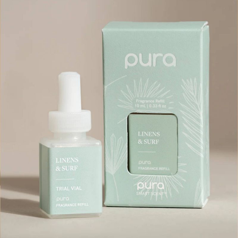 slide 2 of 5, Pura Smart Vial Linens and Surf Fragrance Refill, 1 ct