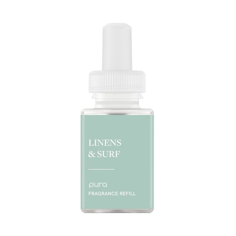 slide 1 of 5, Pura Smart Vial Linens and Surf Fragrance Refill, 1 ct